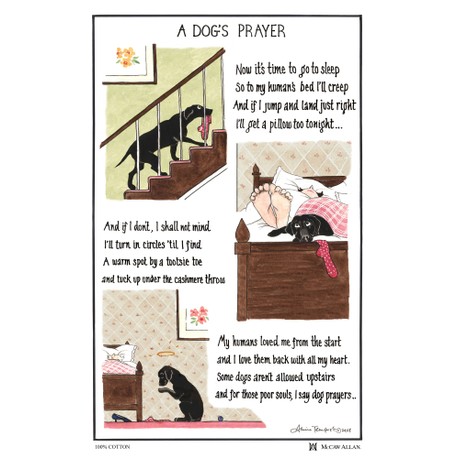 Tottering By Gently Dogs Prayer Cotton Tea Towel