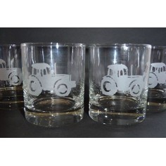 Set of 4 Tractor Whisky Glass Tumblers
