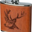 The Just Slate Company Stag Engraved Leather Wrapped Hip Flask additional 1
