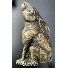 Moon Gazing Hare Door Knocker - Antique Brass