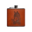The Just Slate Company Horse Engraved Leather Wrapped Hip Flask additional 1