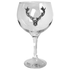 English Pewter Stag Head Gin Glass