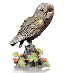 Richard Cooper Limited Edition Barn Owl & Hawthorn Bronze Sculpture