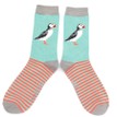 Men's Puffin Stripes Socks Aqua additional 1