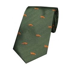 Soprano Foxes on Green Country Silk Tie