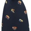 Soprano Navy Blue Luxury Silk Tie With Fly Fishing Hook Design additional 2