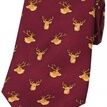 Soprano Wine Red Silk Country Tie with Stag Head Design additional 1
