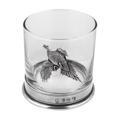 English Pewter Pheasant Whisky Glass Tumbler