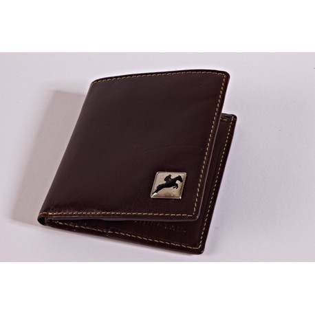 Tyler & Tyler Brown Leather Jeans Wallet - Horse Racing