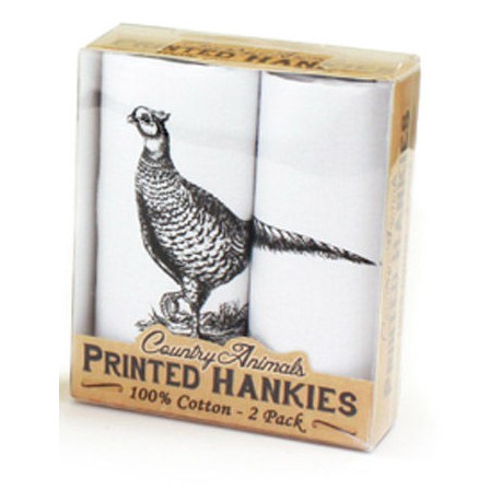 Pack of 2 Pheasant Handkerchiefs