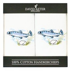 Pair of Embroidered Fishing Handkerchiefs
