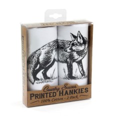 Pack of 2 Fox Cotton Handkerchiefs