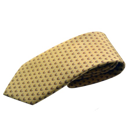 Fox & Chave Bryn Parry Fox Head Yellow Tie