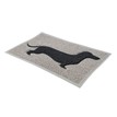 Black Dachshund on Grey PVC Loop Doormat additional 3