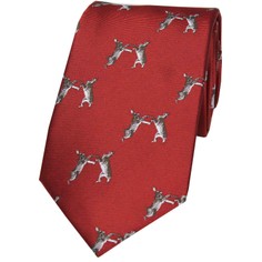 Soprano Red Boxing Hares Country Woven Silk Tie