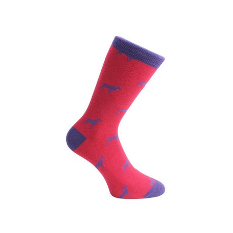 Red & Blue Dog Socks - Combed Cotton