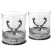 English Pewter Stag Whisky Glass Double Tumbler Set additional 1