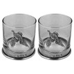 English Pewter Pheasant Whisky Glass Double Tumbler Set additional 1