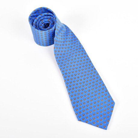 Fox and Chave Bryn Parry Foxes Blue Silk Tie
