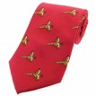 Soprano Red Country Silk Tie with Flying Pheasants additional 1
