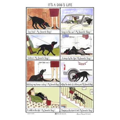 Tottering By Gently It's a Dogs Life Linen Union Tea Towel