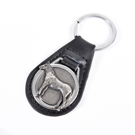 Leather Keyring with Pewter Horse