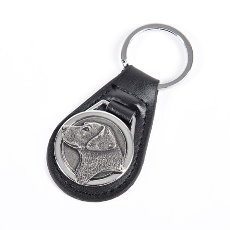 Leather Keyring with Pewter Labrador Head