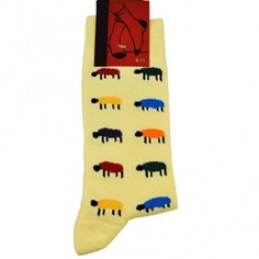 Colourful Sheep on Yellow Socks