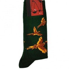 Green Pheasants Flying Socks