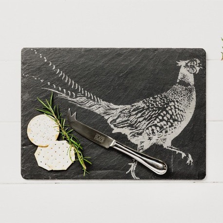 The Just Slate Company Pheasant Cheese Board & Knife Set
