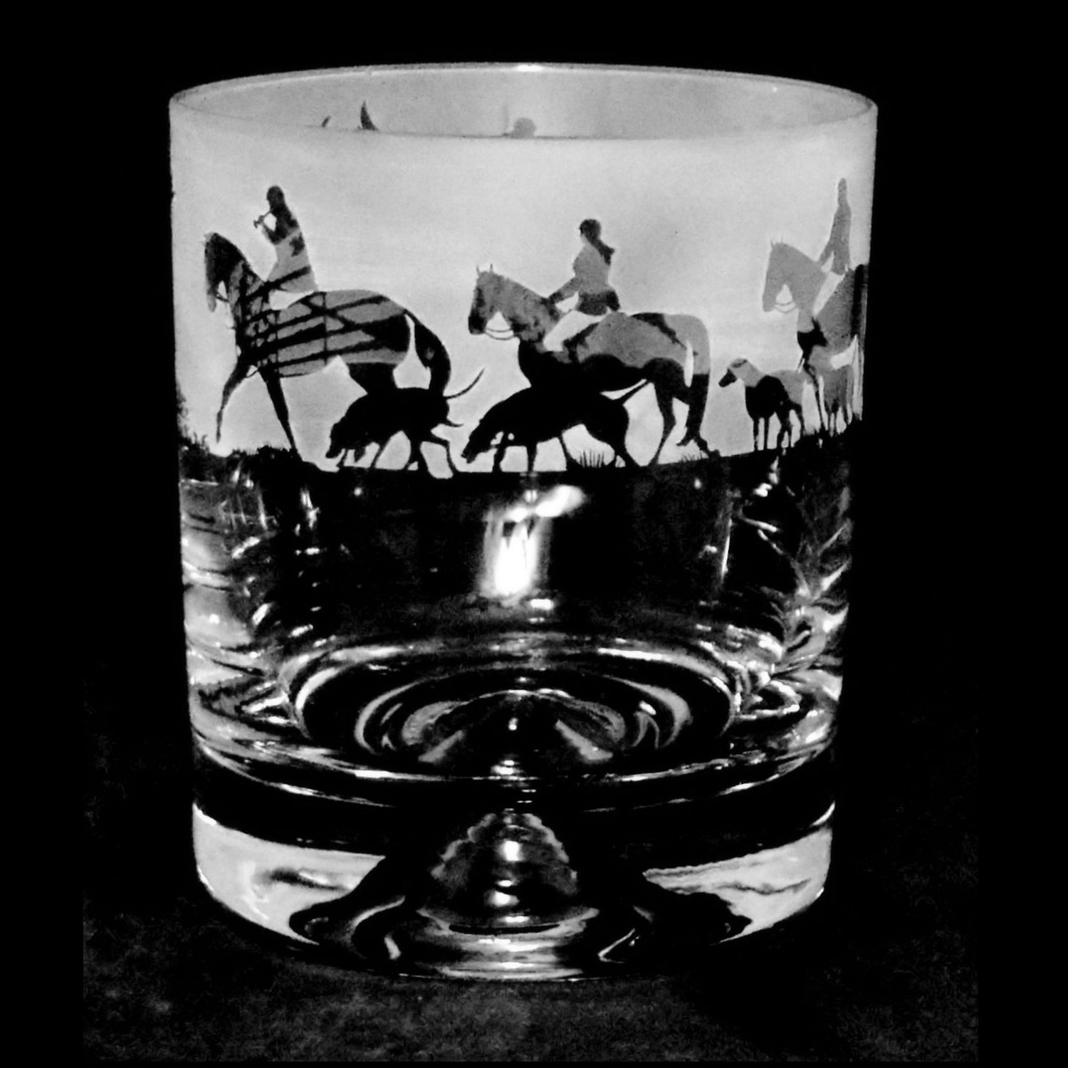 Animo Hunting Scene Whisky Glass Tumbler only £