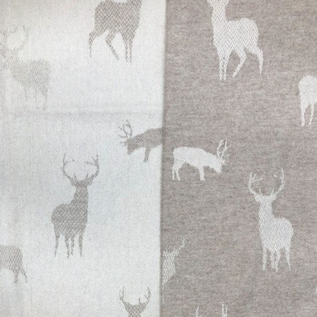 The Isle Mill Stag on Fawn Merino Wool Throw