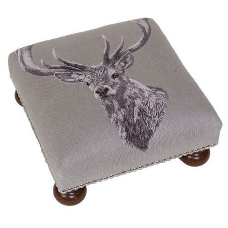 Hines of Oxford Country Linen Stag Footstool