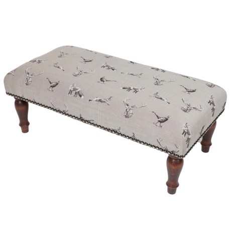 Hines of Oxford Country Linen From the Field Upholstered Stool