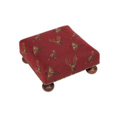 Hines of Oxford Highland Claret Footstool