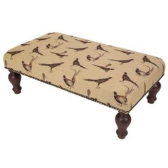 Hines of Oxford Country Pheasants Upholstered Stool