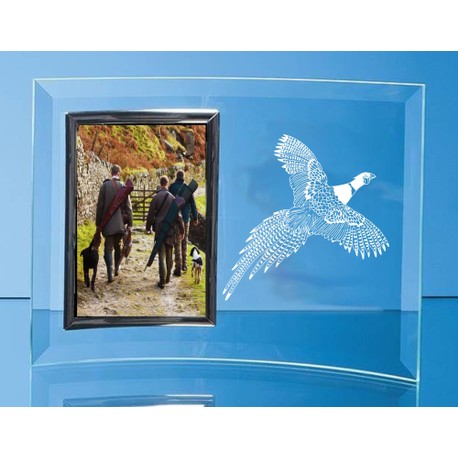 Flying Pheasant Curved Glass Photo Frame