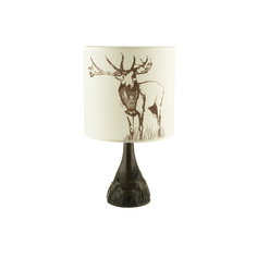 Philip Turner Cold Cast Bronze Stag Lamp and Lampshade