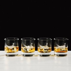 The Just Slate Company Etched Pheasant Whisky Glass Tumbler Gift Set (Set of 4)