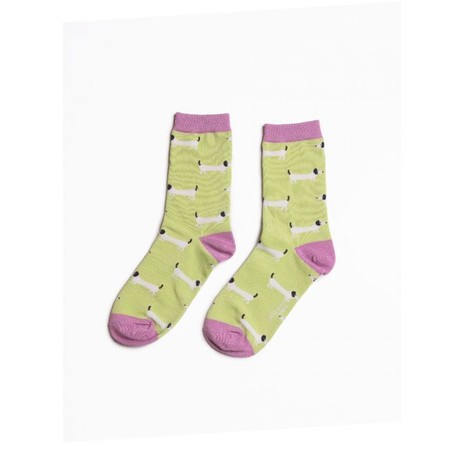 Ladies Mint Dachshund Socks