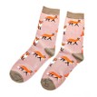 Ladies Dusky Pink Foxes Socks additional 1