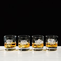 The Just Slate Company Etched Highland Cow Whisky Glass Tumbler Gift Set (Set of 4)