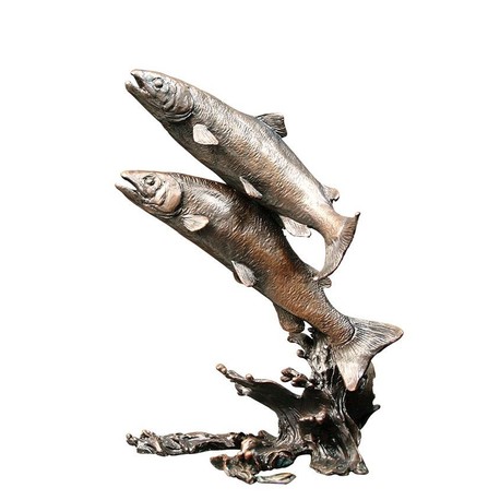 Limited Edition - Salmon Pair Bronze Sculpture