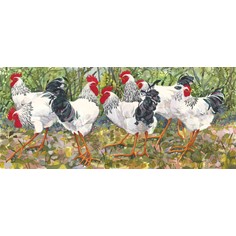 Mary Ann Rogers Limited Edition "Woodlanders" Chickens Print
