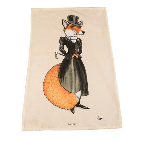 Mrs Fox Tea Towel by Bryn Parry