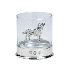 Single Labrador Dog Pewter Whisky Glass Tumbler