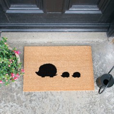 Hedgehog Family Coir Doormat