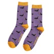 Men's Dachshund Socks in Purple additional 1