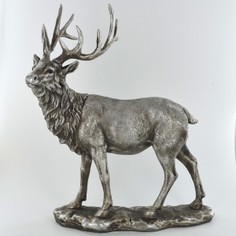 Silver Effect Stag Sculpture