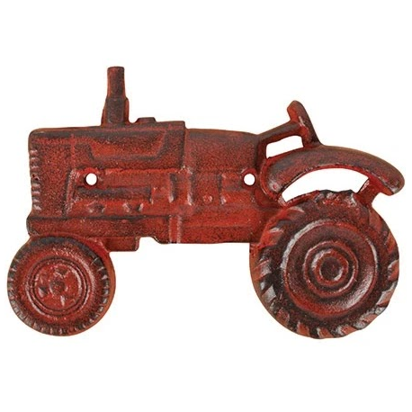 Cast Iron Wall Mounted Red Tractor Bottle Opener